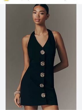 Anthropology endless rose halter mini dress